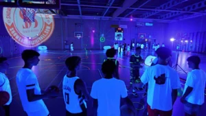 Glow in the dark event showcase basketball