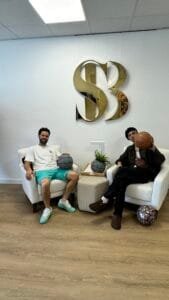 Galdino Haime aka ShowcaseBasketball sitting with @zinez_kamikaze